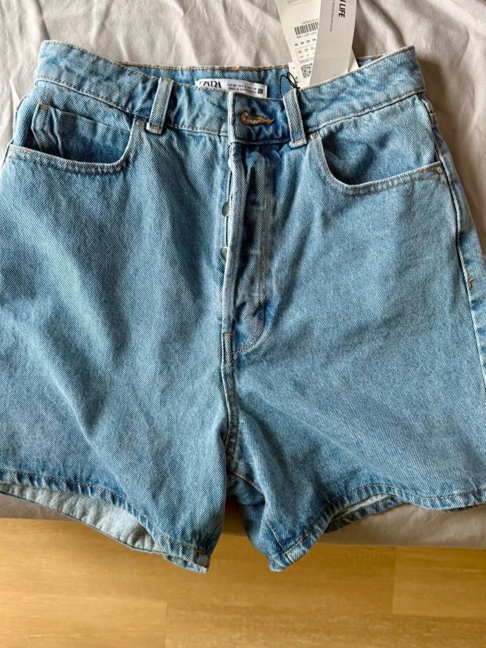 Womens Light Blue Denim Jean shorts -mom Fit